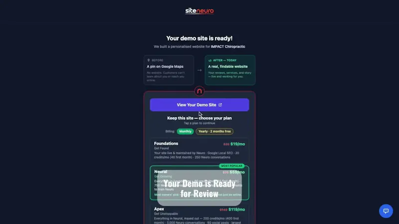 SiteNeuro screenshot 1 (video preview)