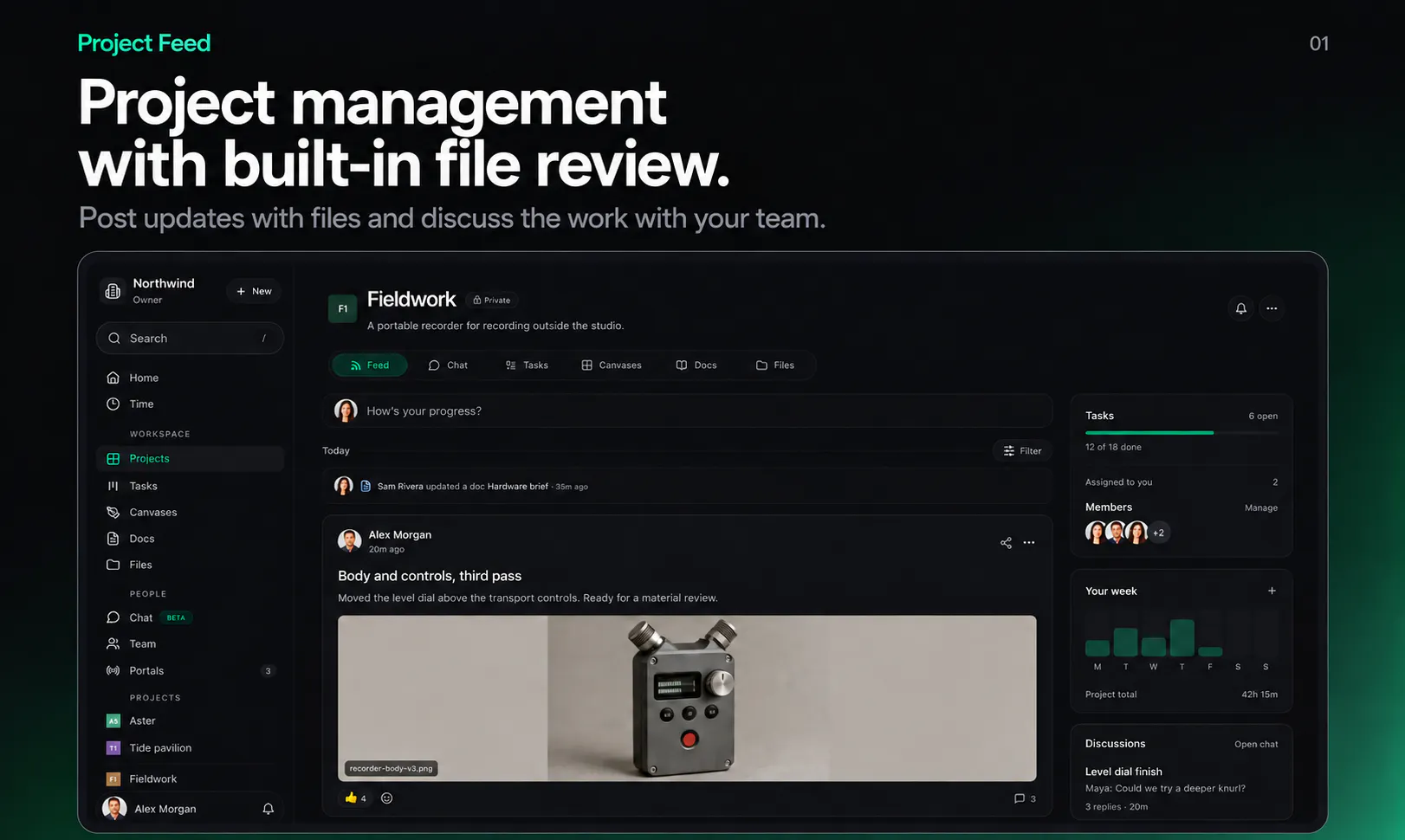 startuptile Project Feed-Project management with built-in file review