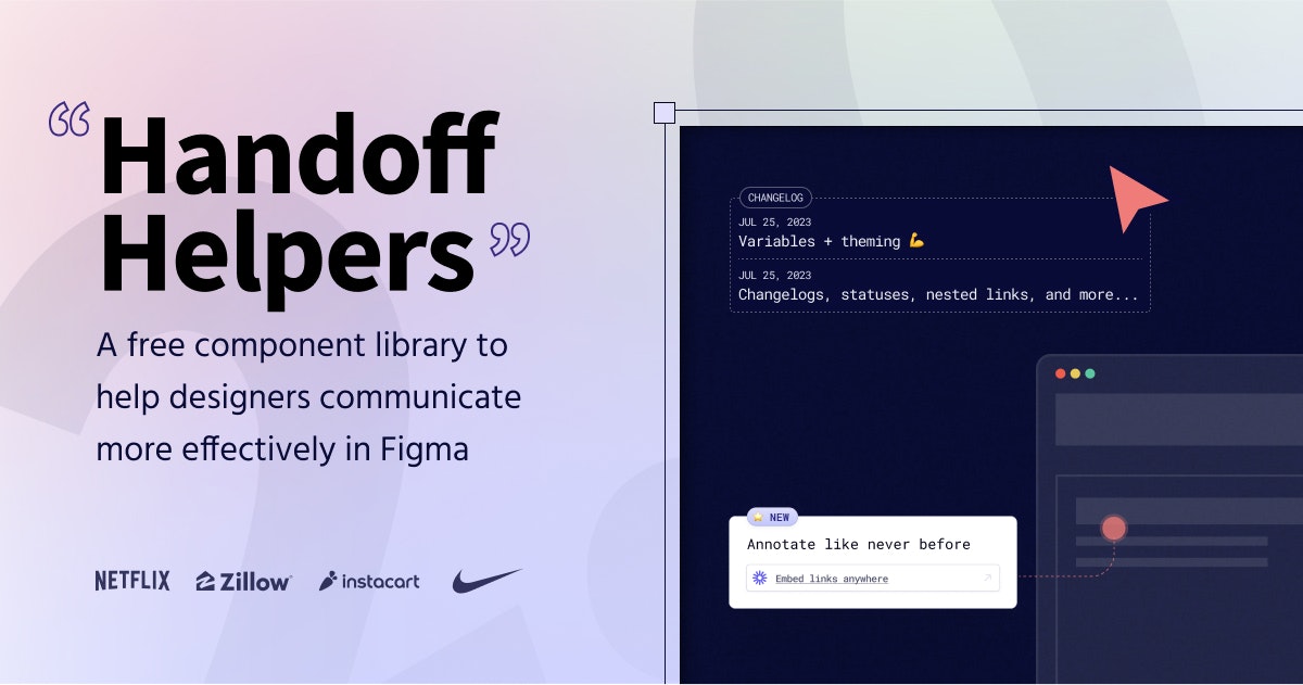 startuptile Handoff Helpers 2.0-???? Figma library + free lesson to help designers communicate