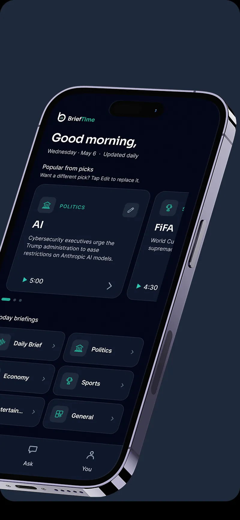 BriefTime — Five minutes. Feel smarter. screenshot 2