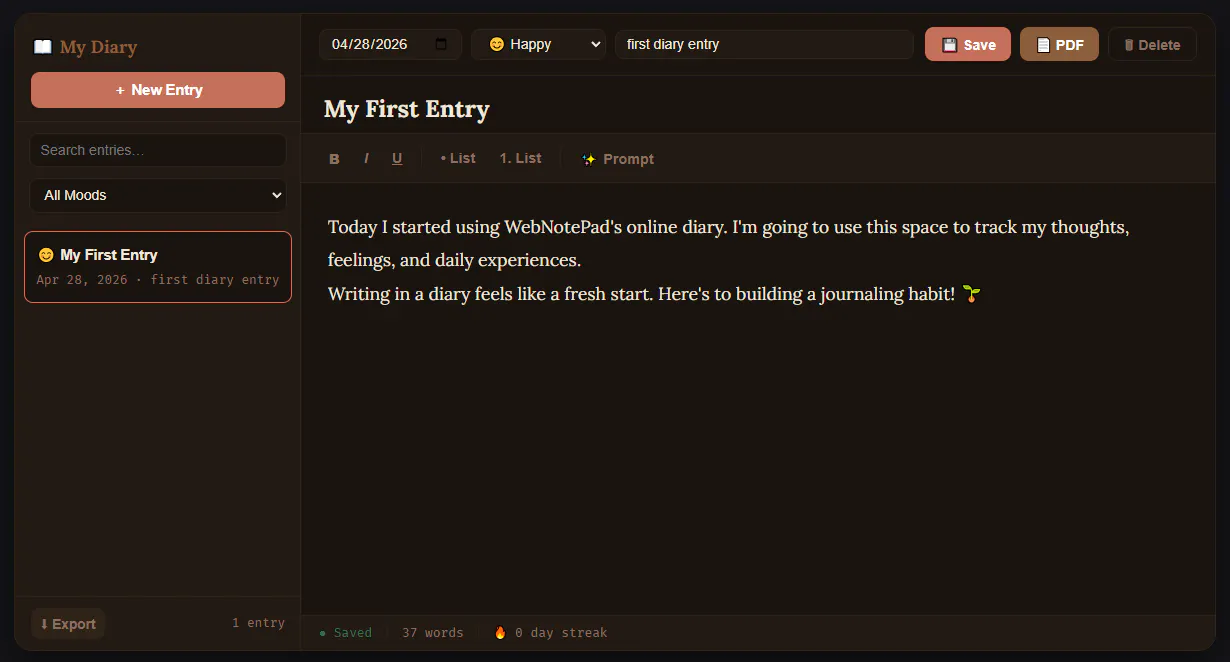 Notepad & Diary Online gallery image