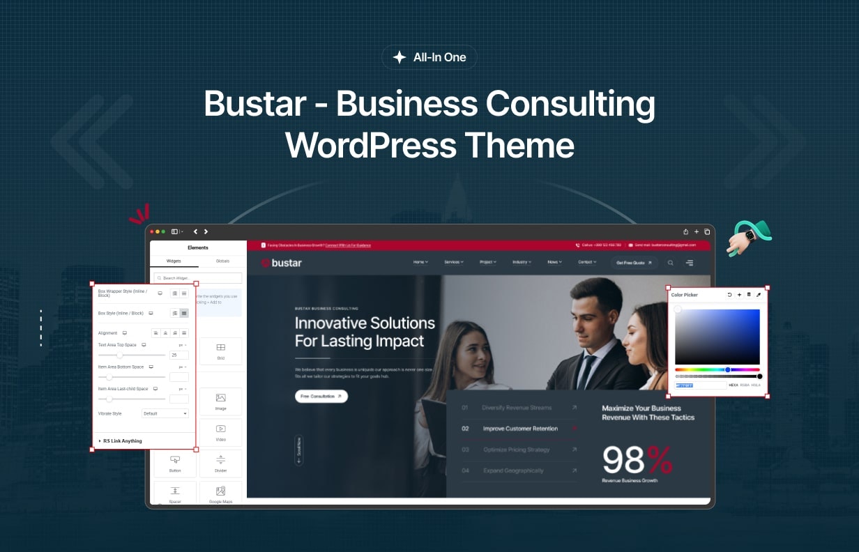 Média bousiller - Consulting Business WordPress Thème 1