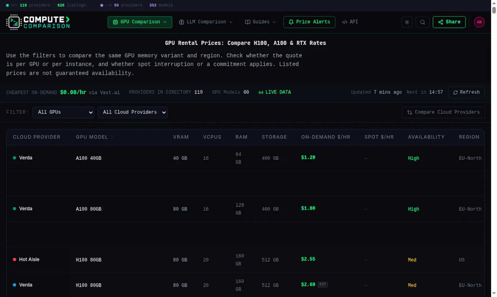 Compute Comparison screenshot 1