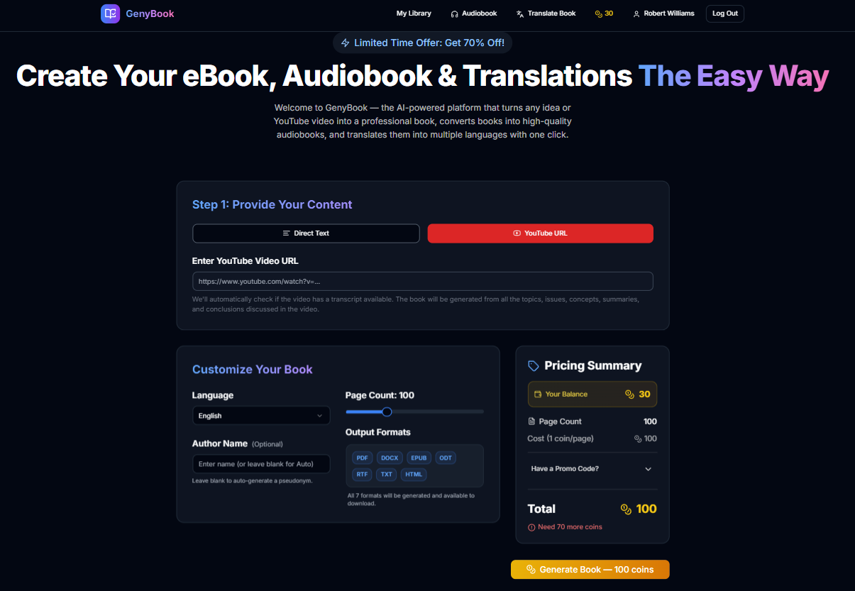 GenyBook - Main product screenshot demonstrating key features and user interface