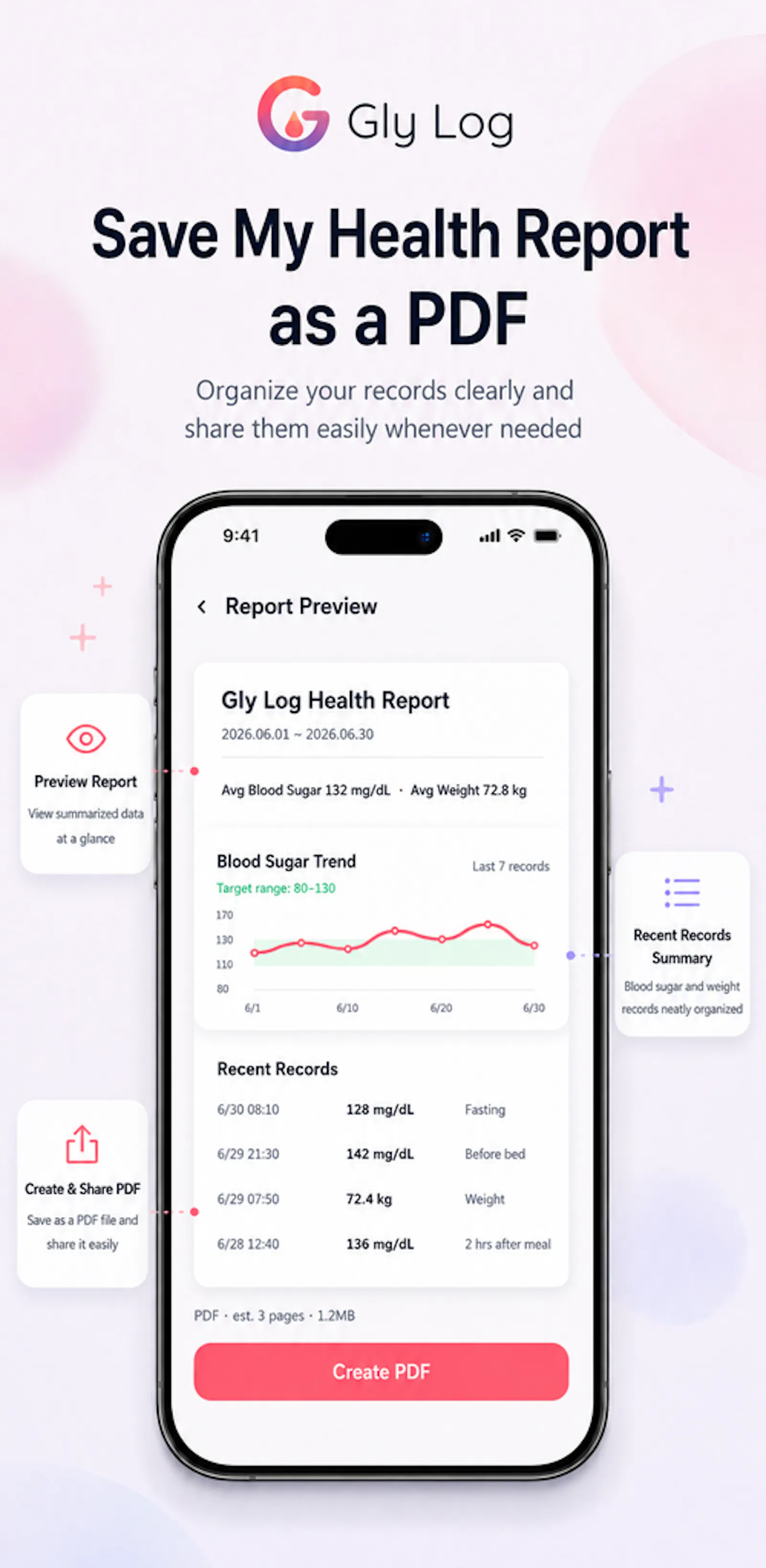 Gly Log - Blood Sugar Tracker screenshot 4