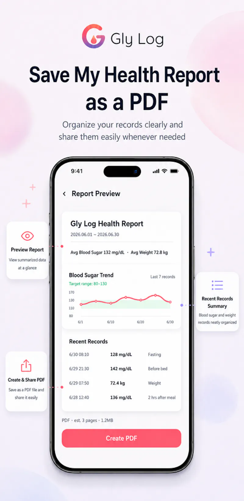 Gly Log - Blood Sugar Tracker screenshot 4