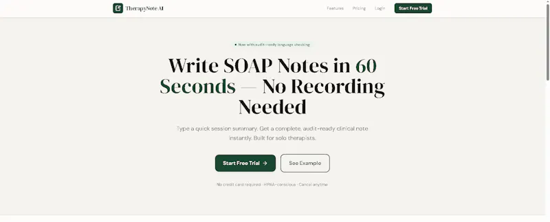 TherapyNote AI screenshot 1