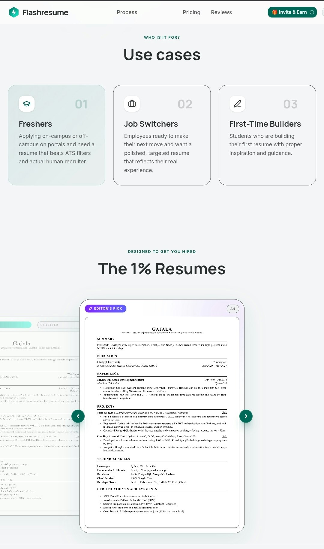 Flashresume gallery image