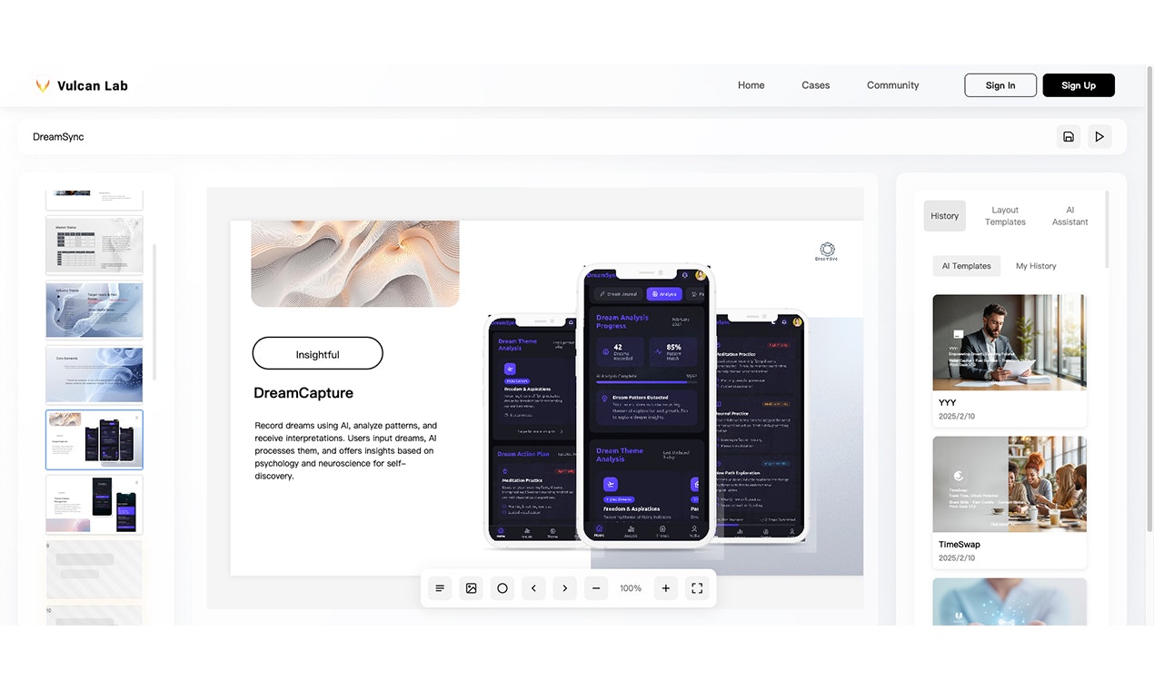 Media Vulcan Lab AI - Kế hoạch kinh doanh hỗ trợ AI & Slides sẵn sàng cho nhà đầu tư trong vài phút 5