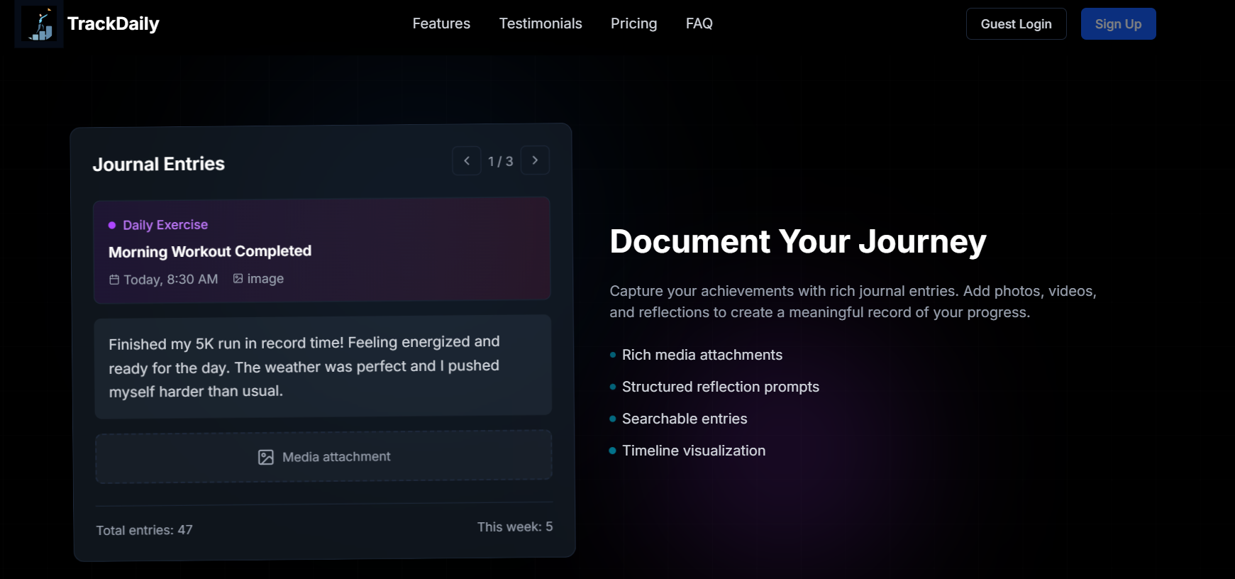 TrackDaily - Screenshot 3 showing product features and functionality