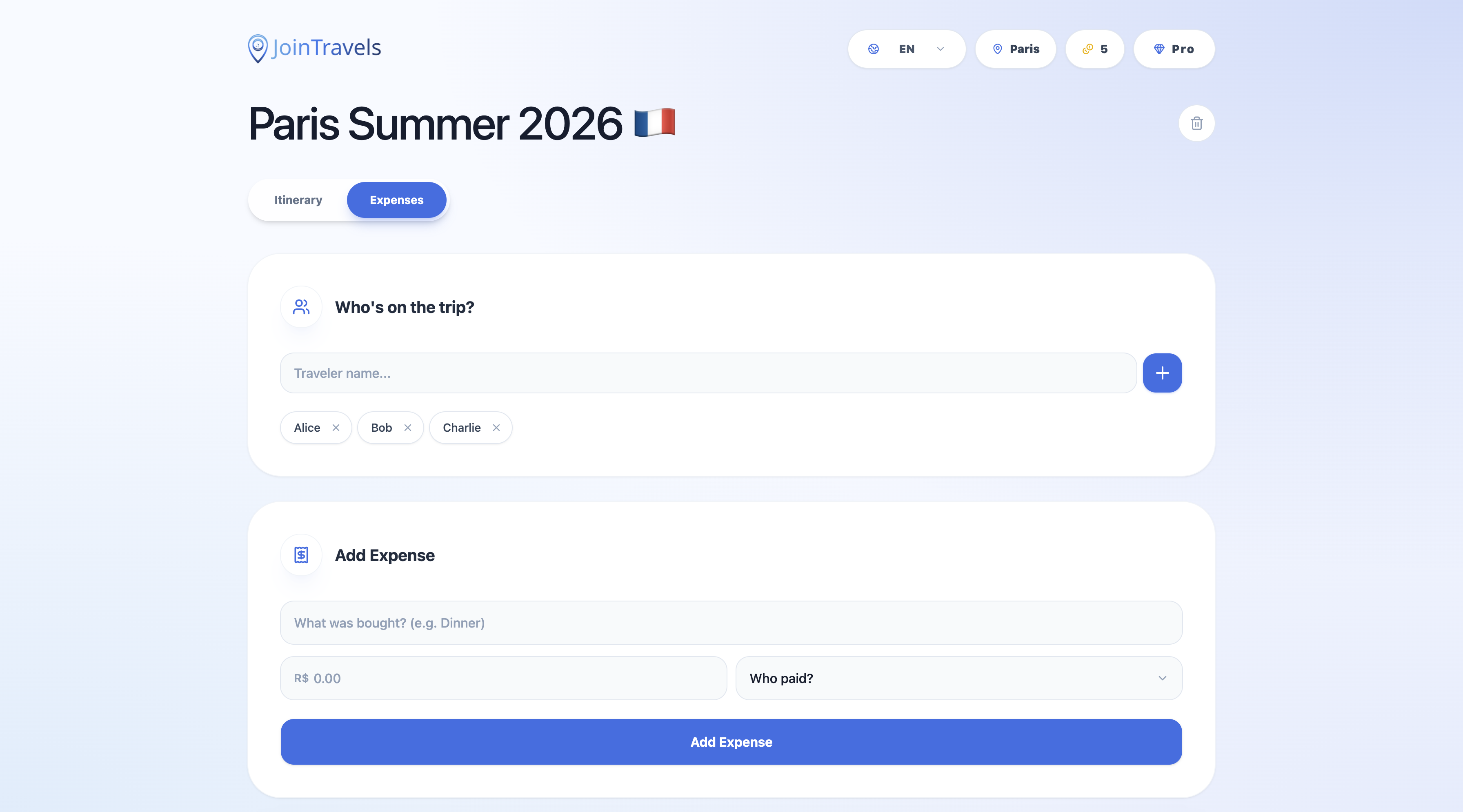 Join Travels: Group Trip Planner - Screenshot 2 showing product features and functionality
