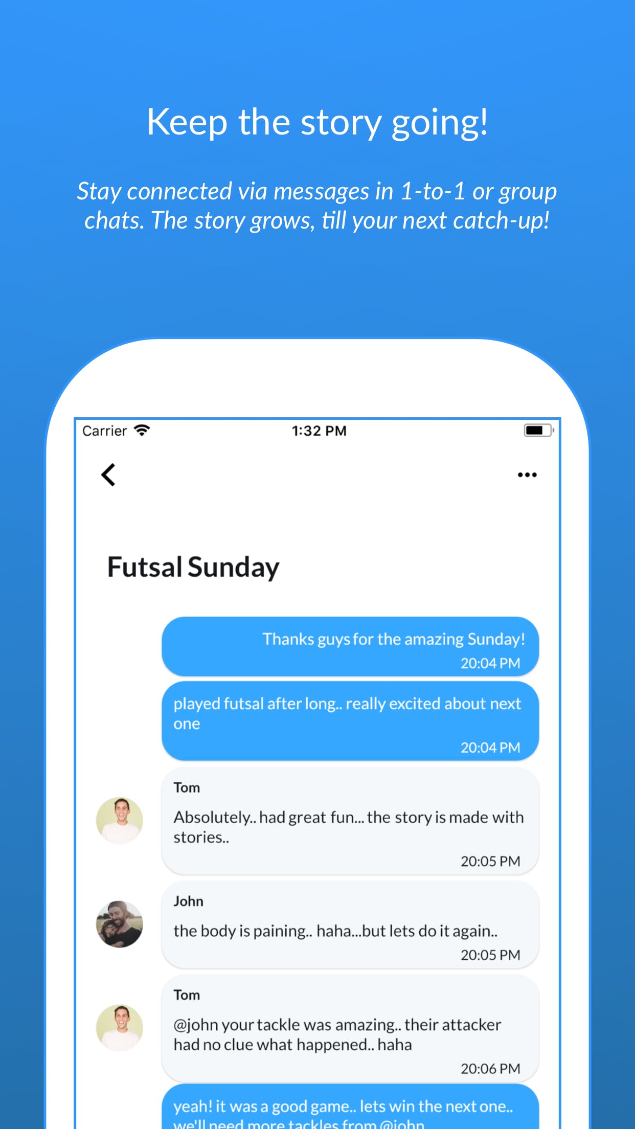 Stories : plan your catch-ups to share stories media 2