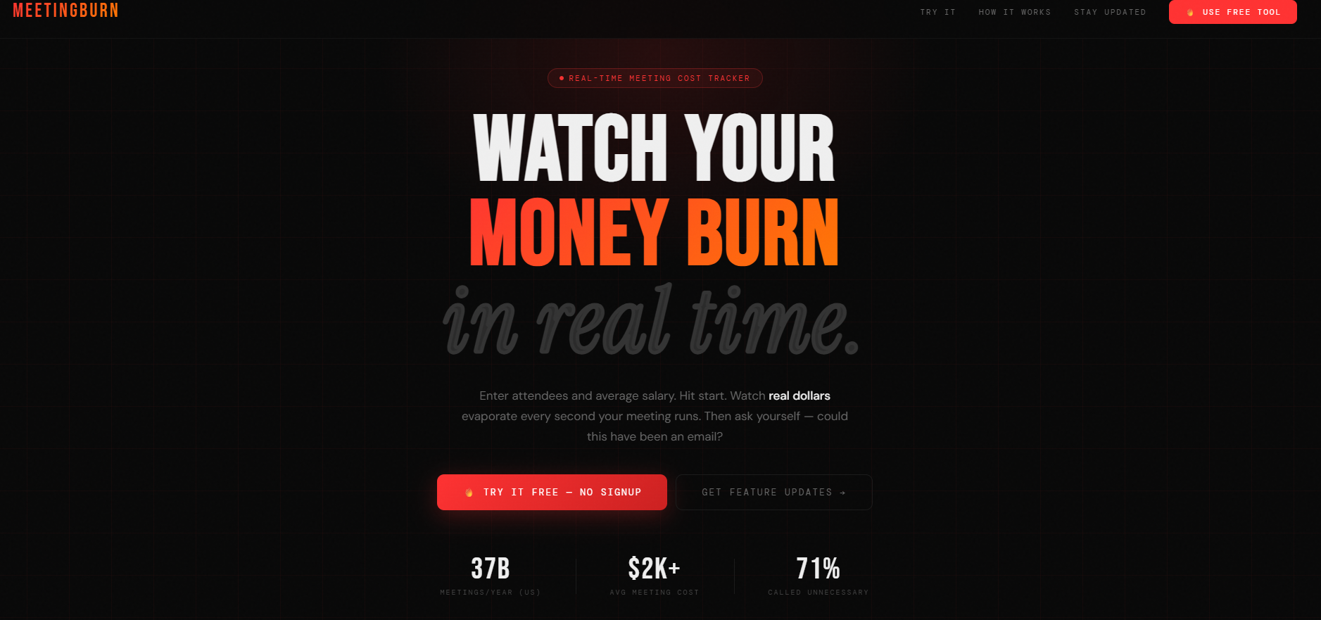 MeetingBurn  - Product Hunt launch logo and brand identity