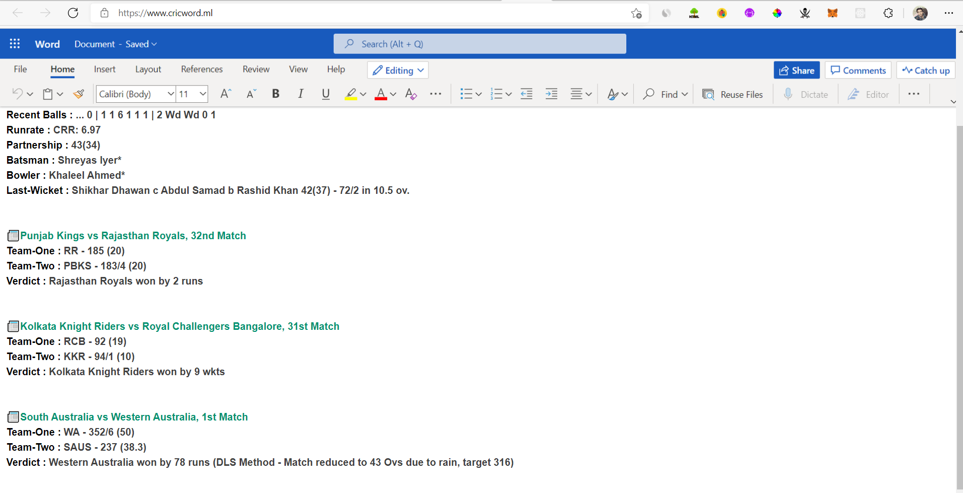 Cricword gallery image