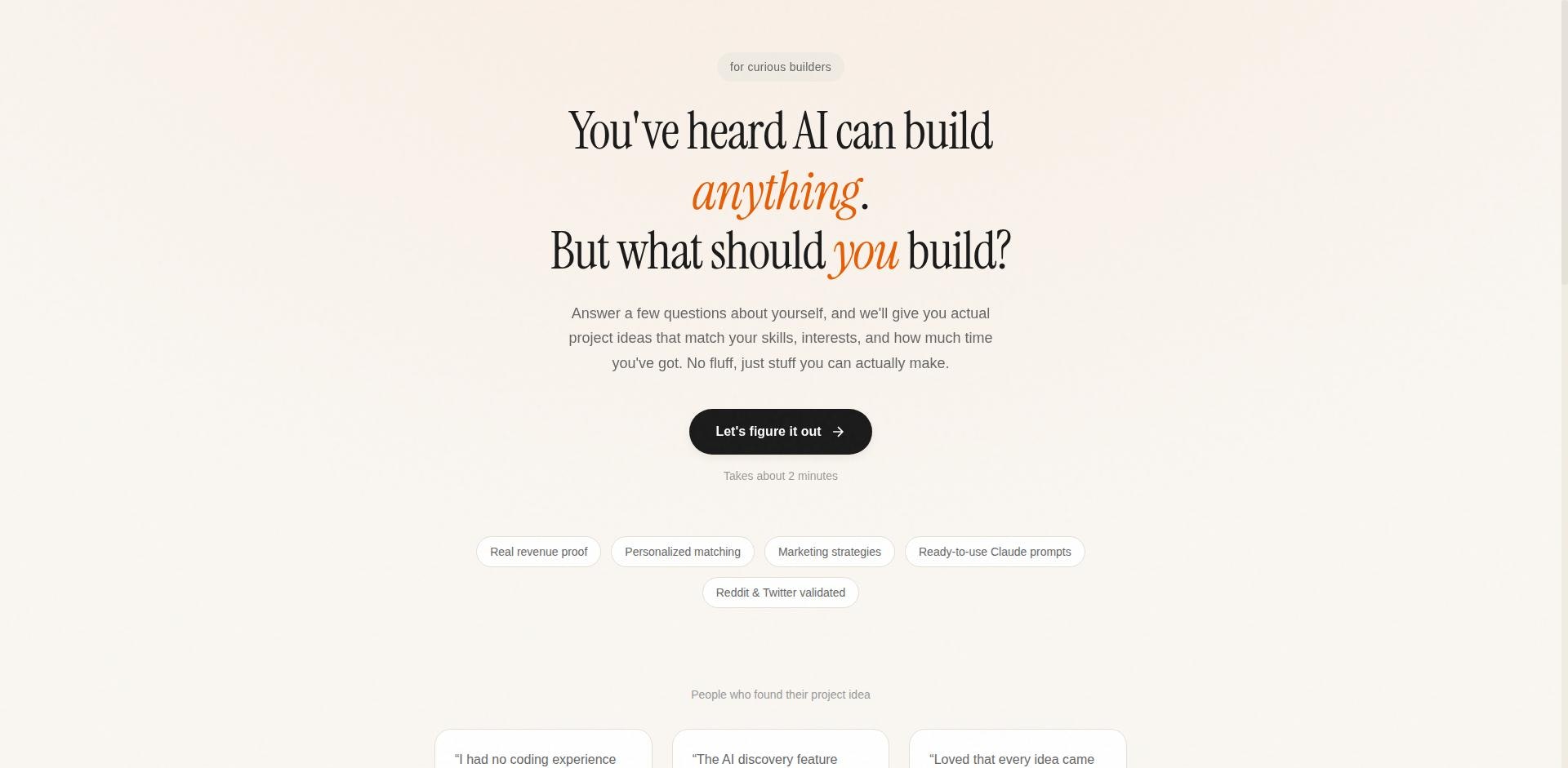 Claude Code Ideas - Main product screenshot demonstrating key features and user interface