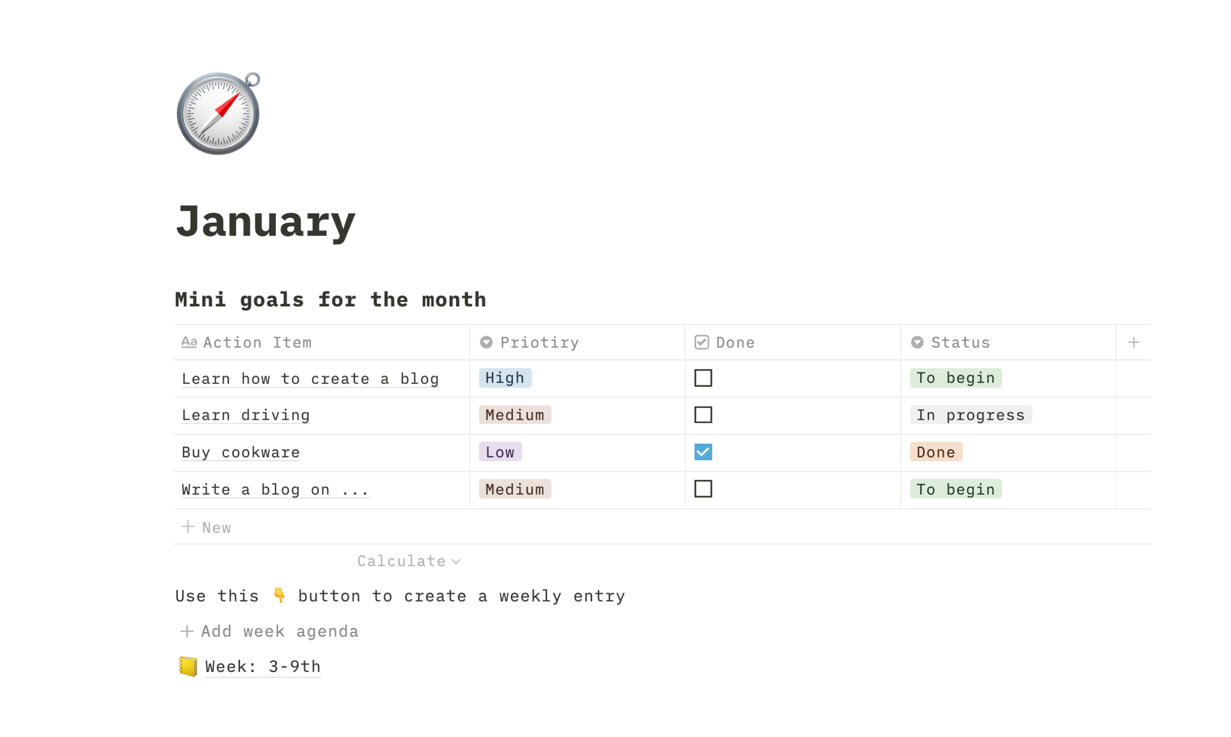 Notion New Year's Goals Planner gallery image