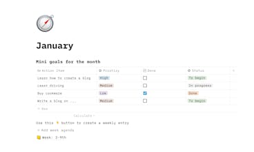 Notion New Year's Goals Planner gallery image