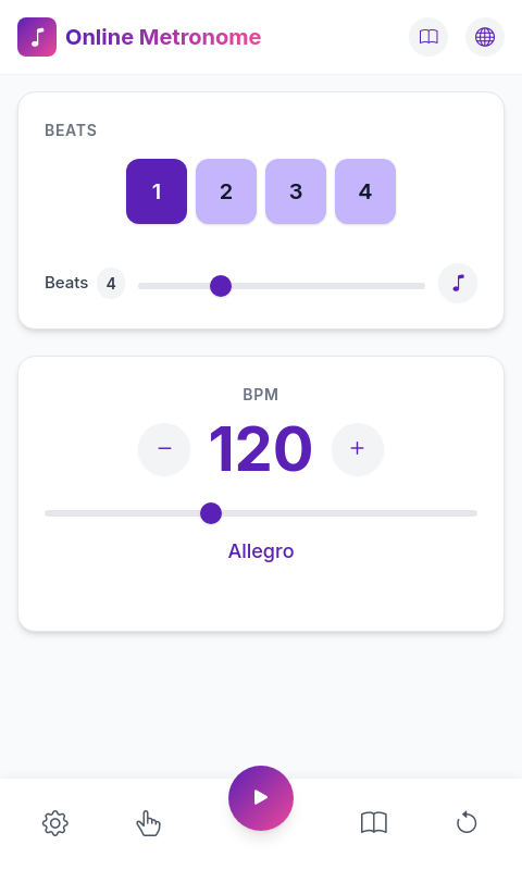 onlinemetronome.io - 무료 BPM 메트로놈 온라인 미디어 3