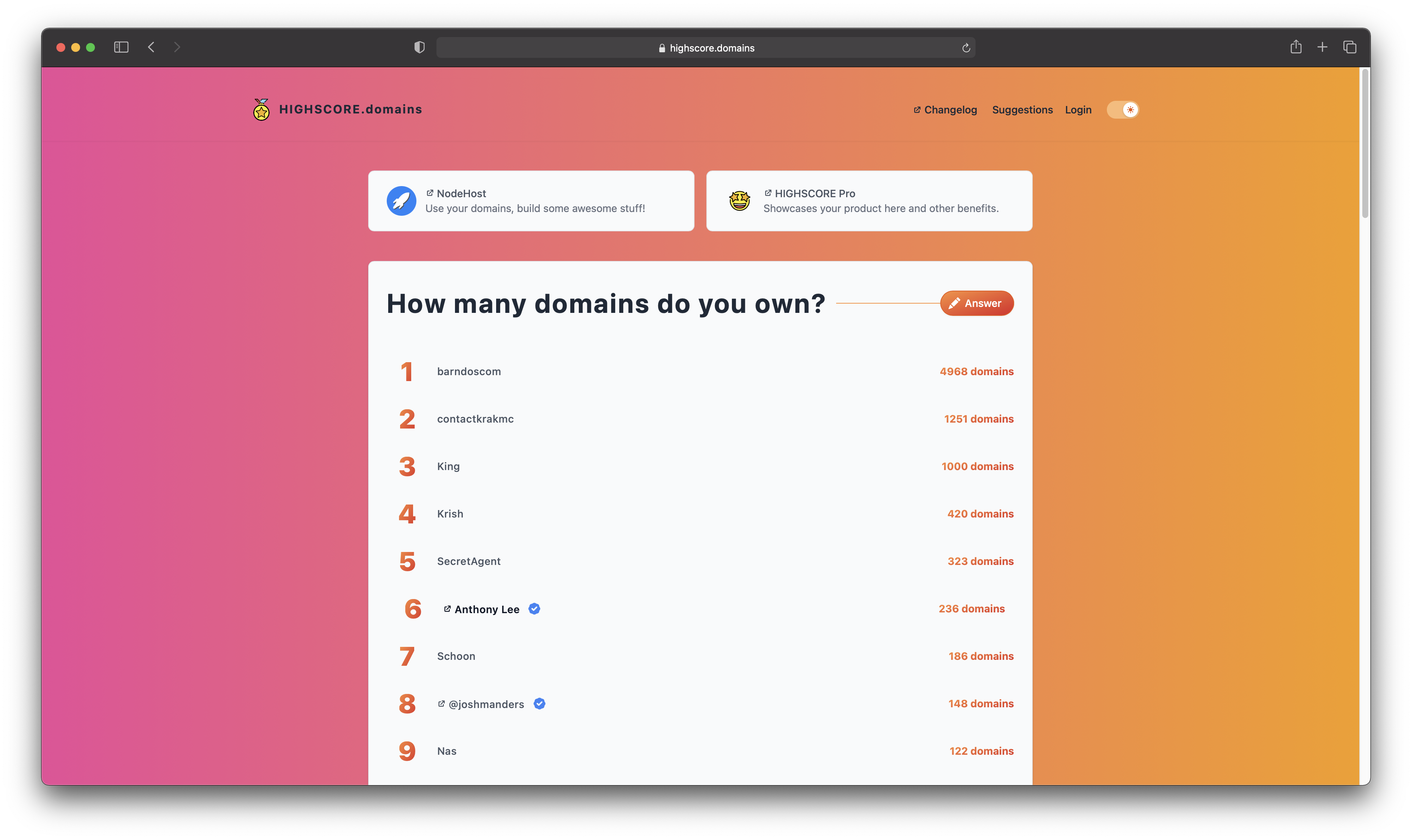 HIGHSCORE.domains gallery image