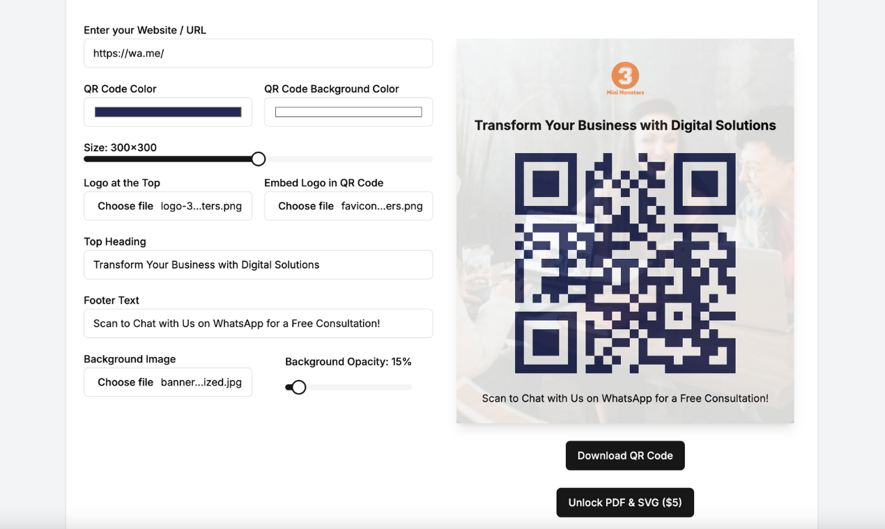 QRmarket.ing - 무료 사용자 정의 QR 코드 제작자 미디어 4