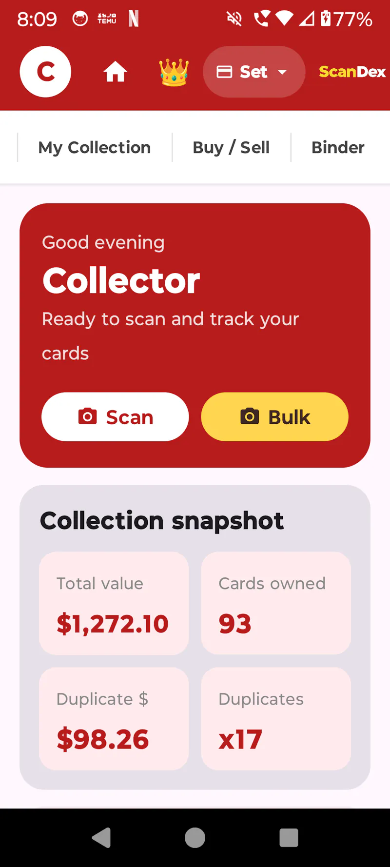 ScanDex - multi TCG scanner screenshot 1