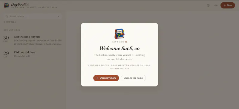 Daybook Ⓝ — A Quiet, Private Diary screenshot 5