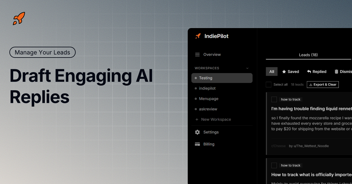 IndiePilot - Screenshot 2 showing product features and functionality