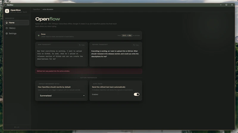 OpenFlow screenshot 2