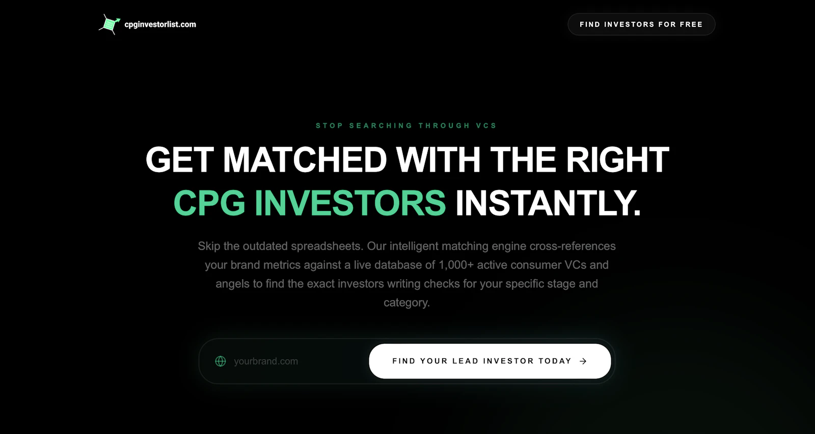 CPGInvestorList.com screenshot 1