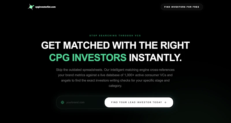 CPGInvestorList.com screenshot 1