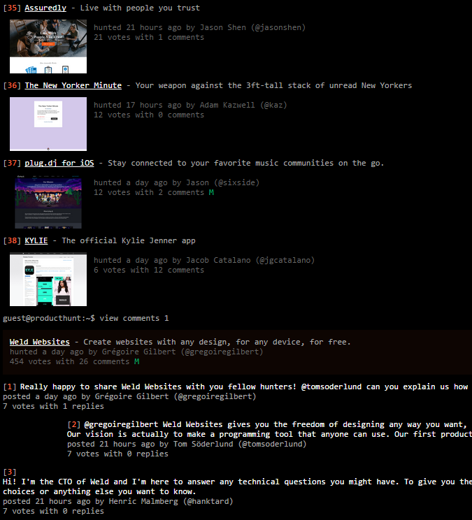 Product Hunt Shell gallery image