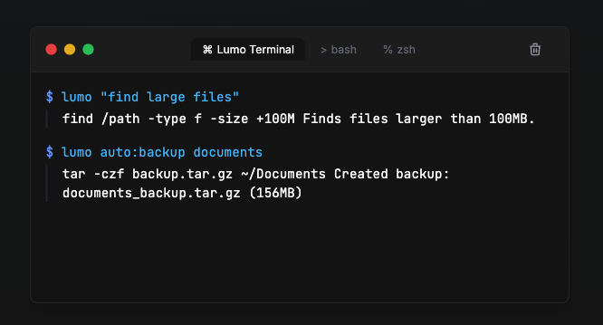 Lumo CLI gallery image
