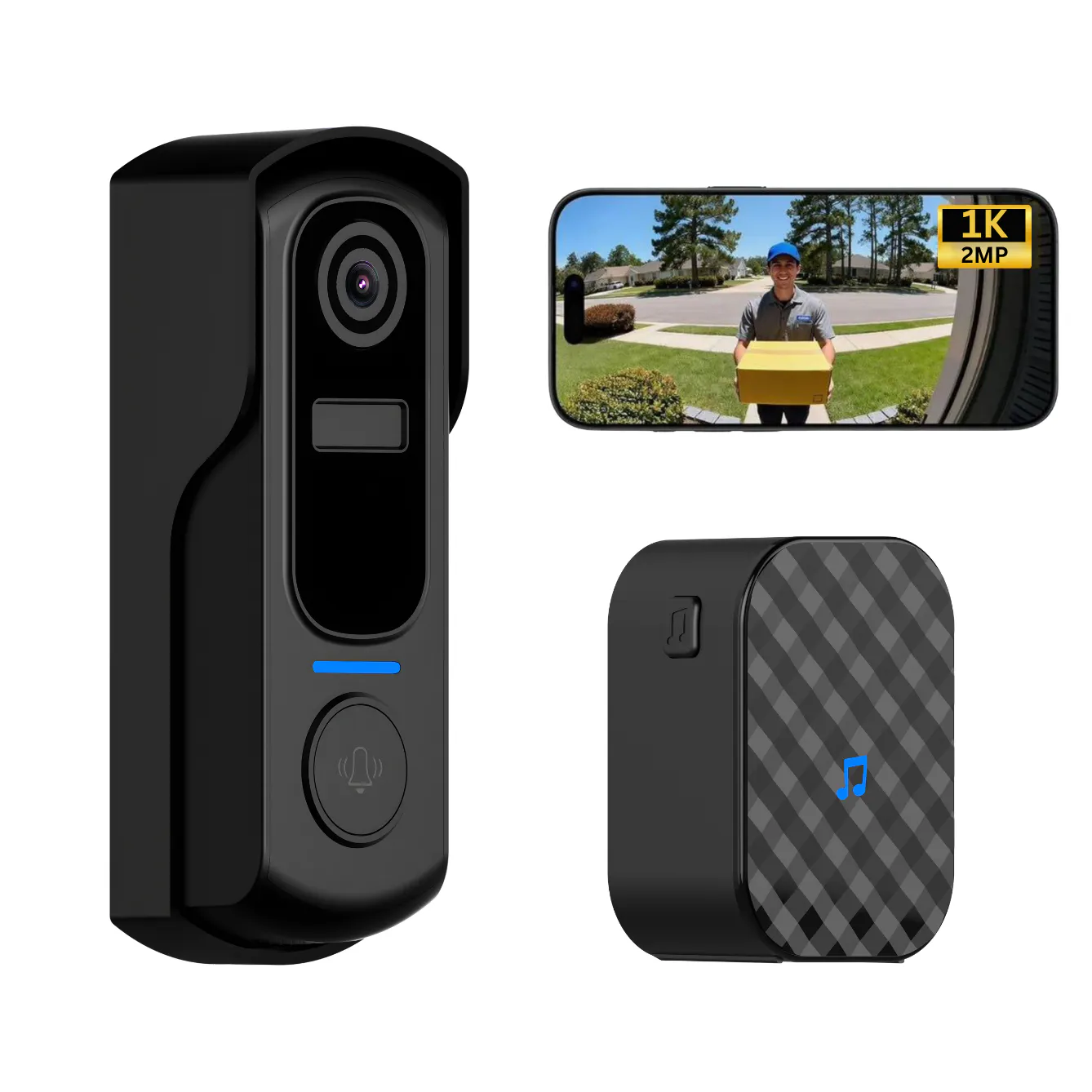 Delitech WIreless Video Doorbell 2MP gallery image