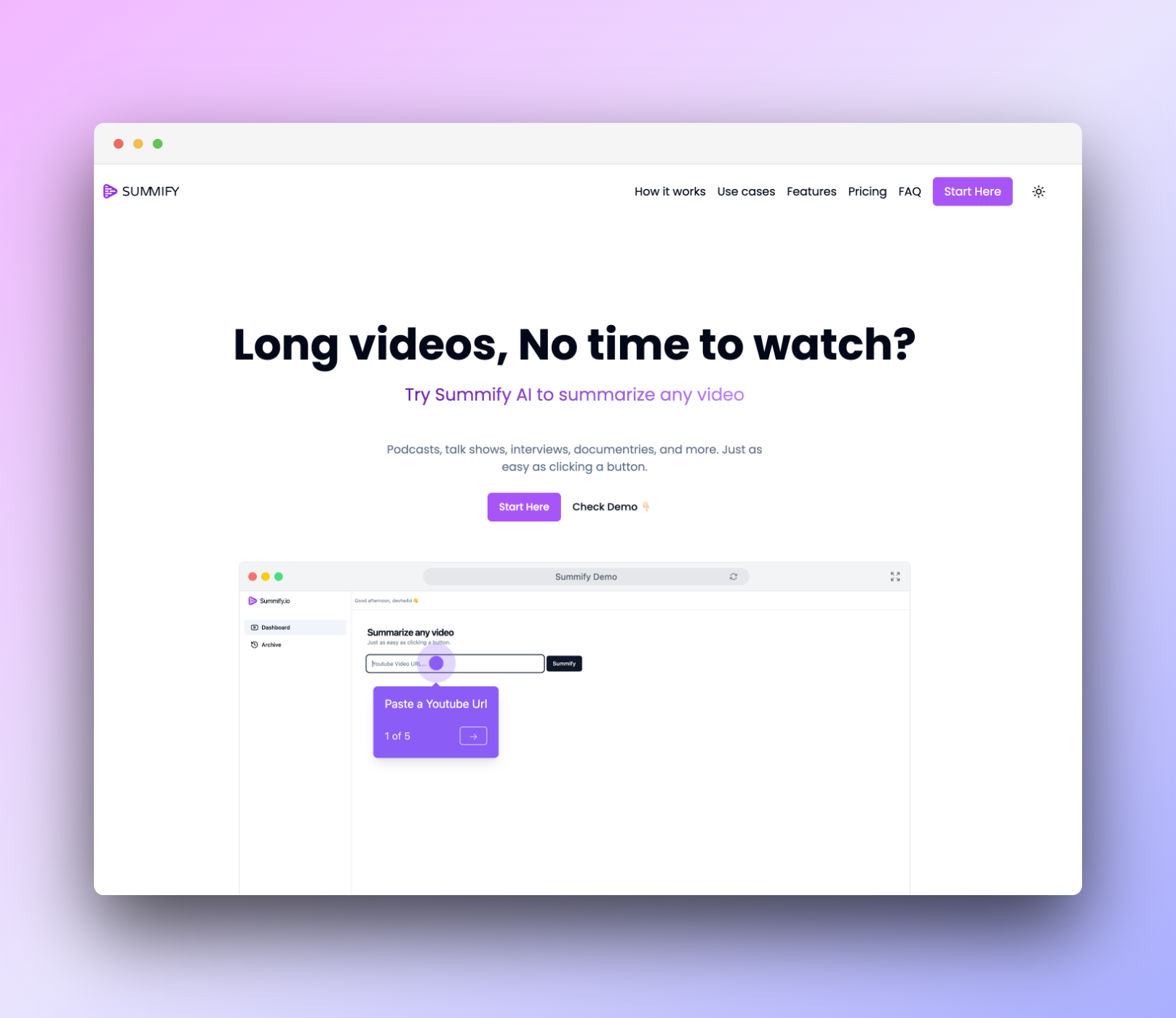 Summifieren - AI Powered YouTube Video Summariizer Medien 2