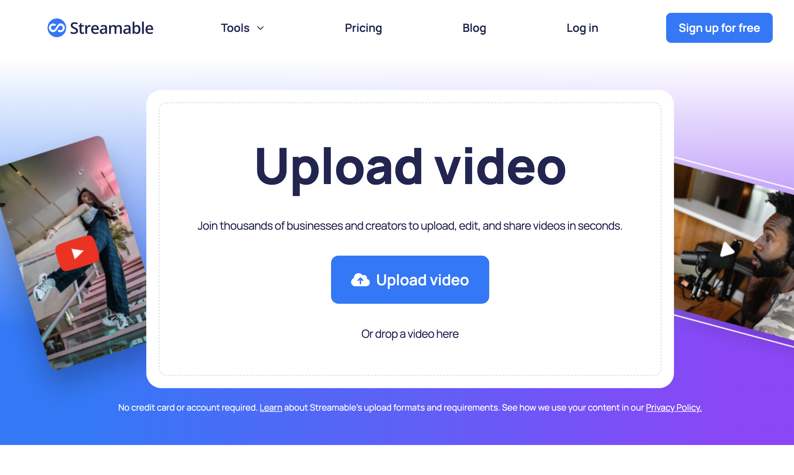 Upload Video Online - Free Video Hosting - Streamable