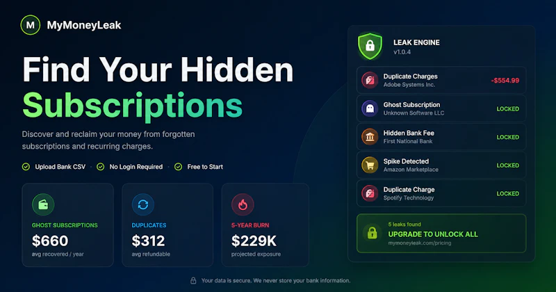 MyMoneyLeak screenshot 1