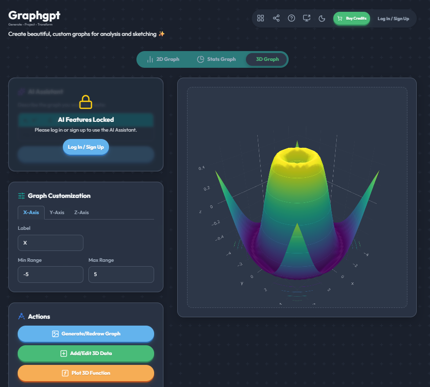 Graphgpt - 2D, 3D, Stats & Econs Graphs gallery image