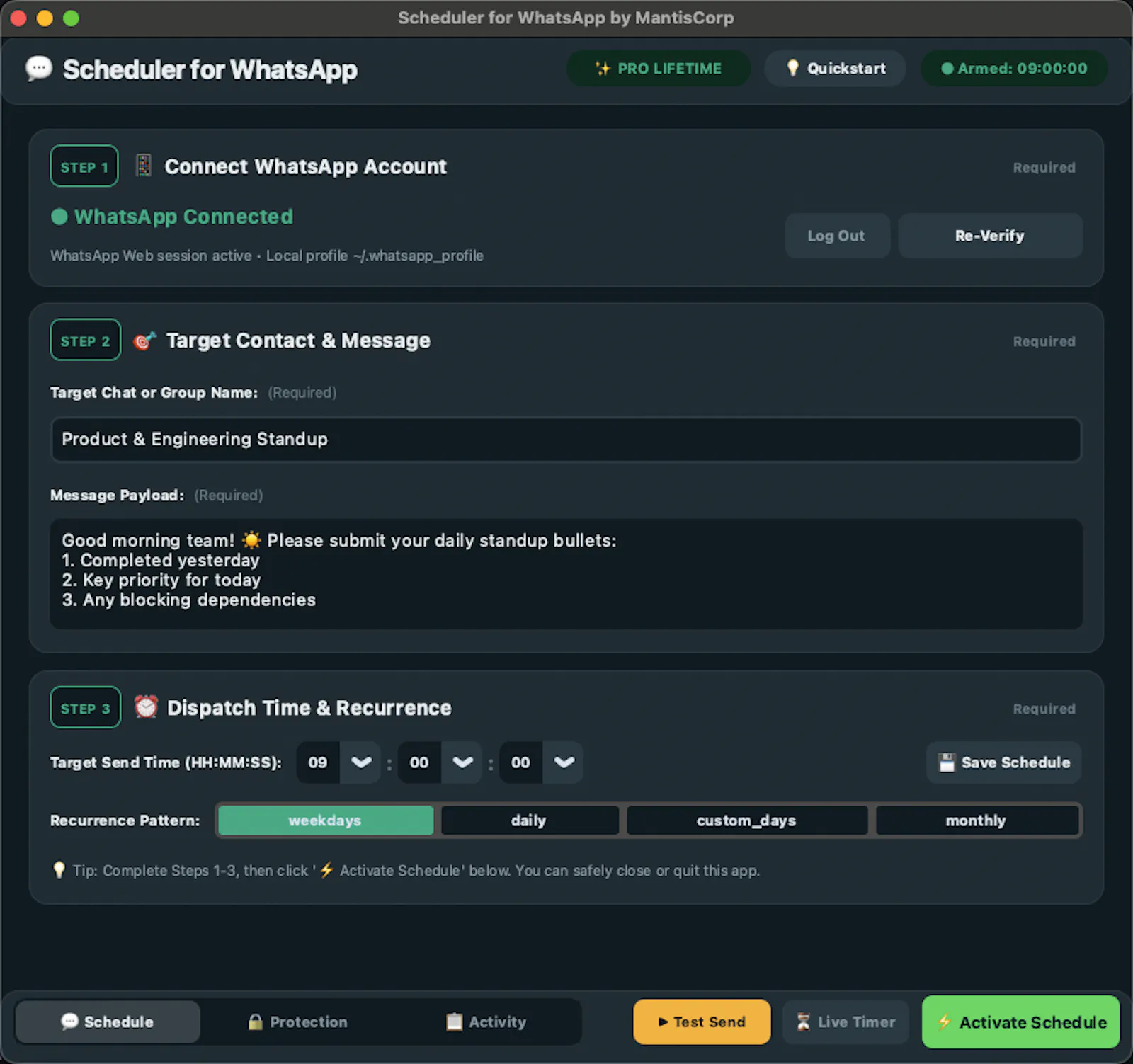 Scheduler for WhatsApp screenshot 4