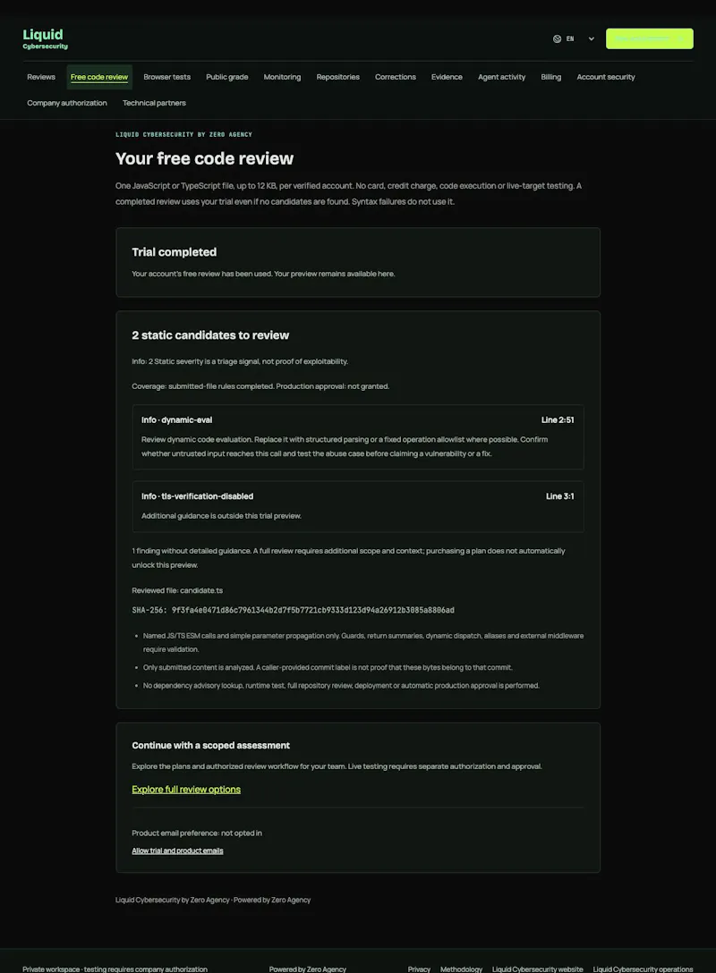 Liquid Cybersecurity by Zero Agency screenshot 2