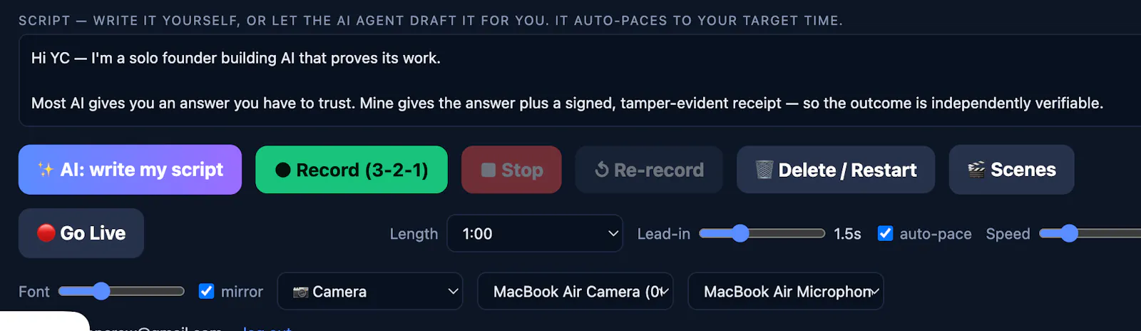 Teleprompter: In-browser video recording screenshot 2