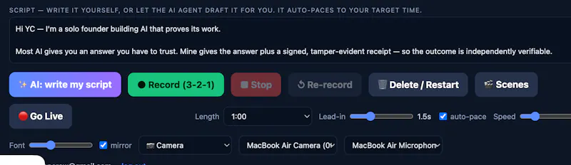 Teleprompter: In-browser video recording screenshot 2