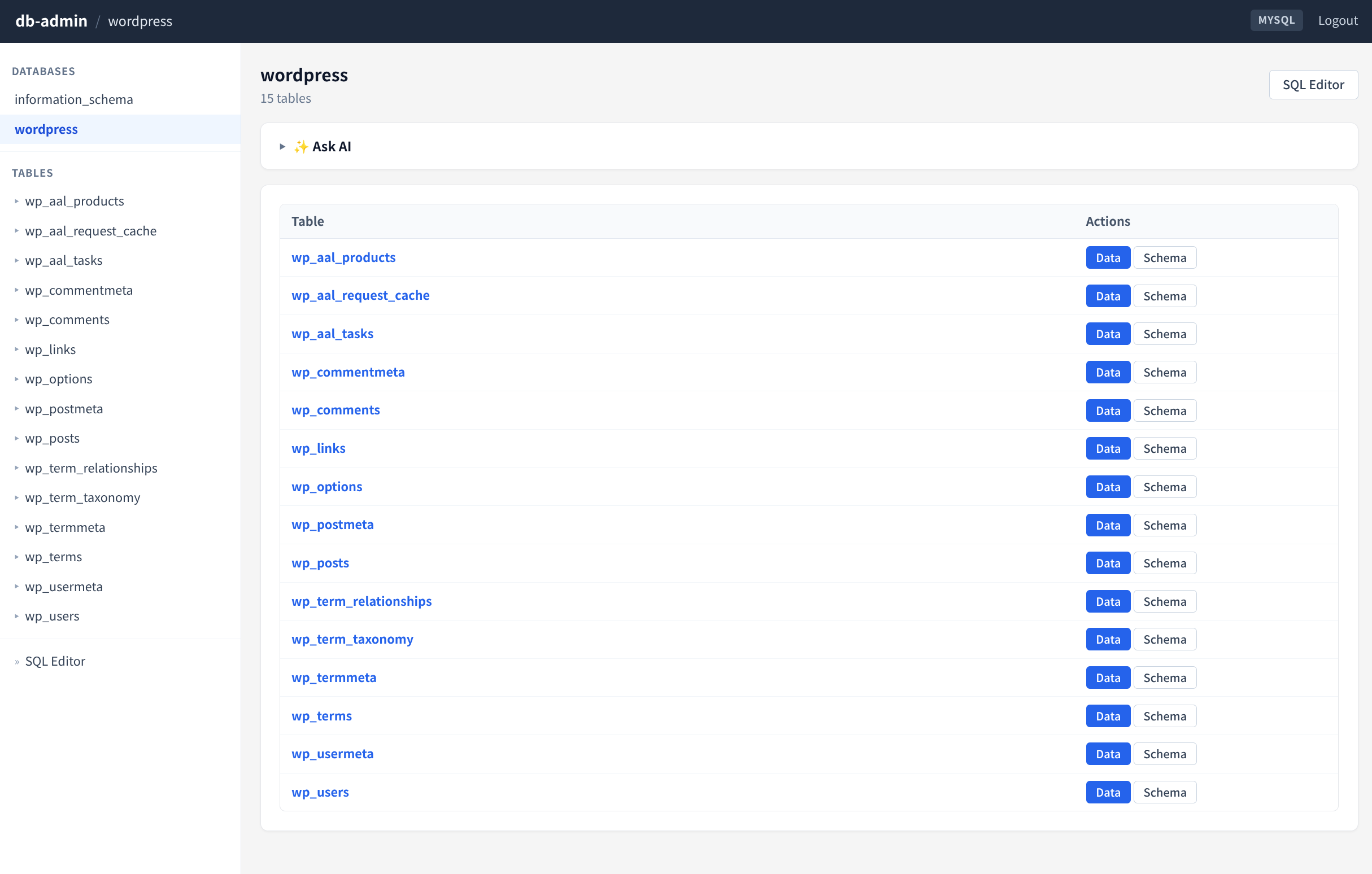 PHP DB Admin gallery image