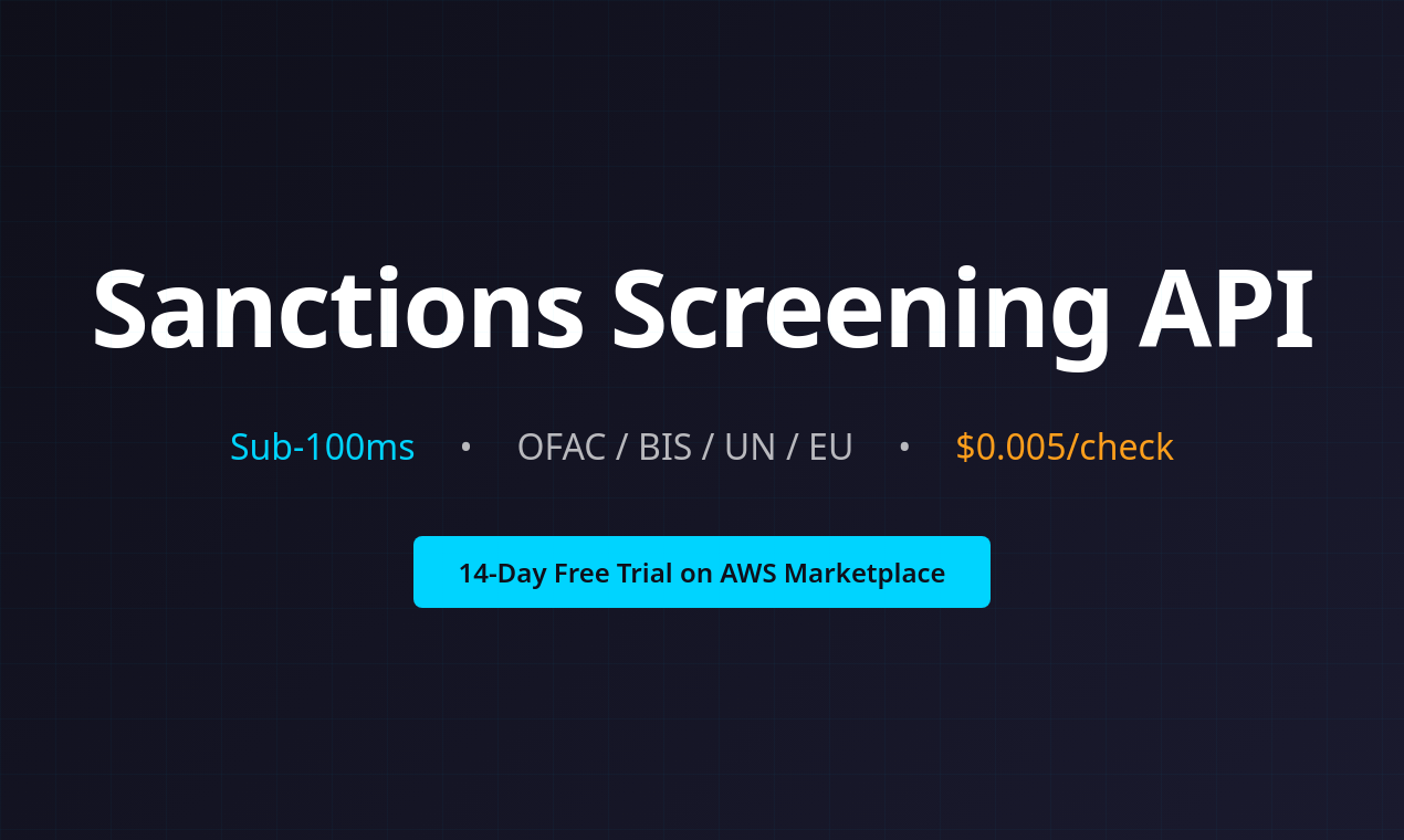 SanctionsWise API gallery image