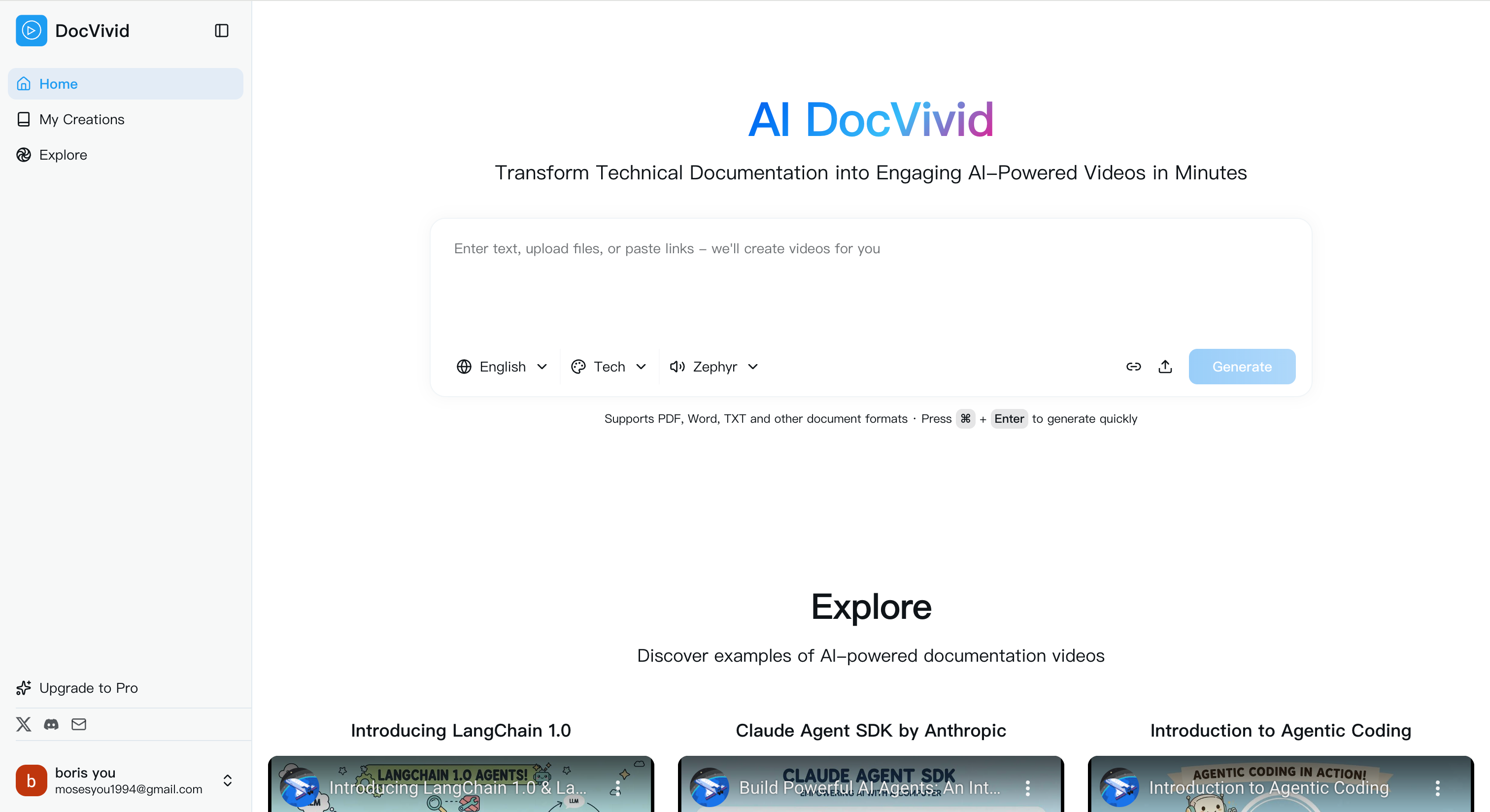 DocVivid - Main product screenshot demonstrating key features and user interface
