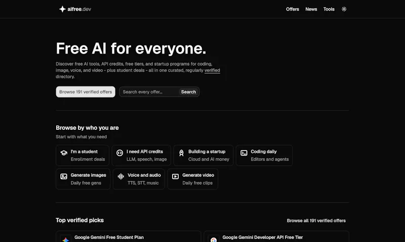 aifree.dev screenshot 2