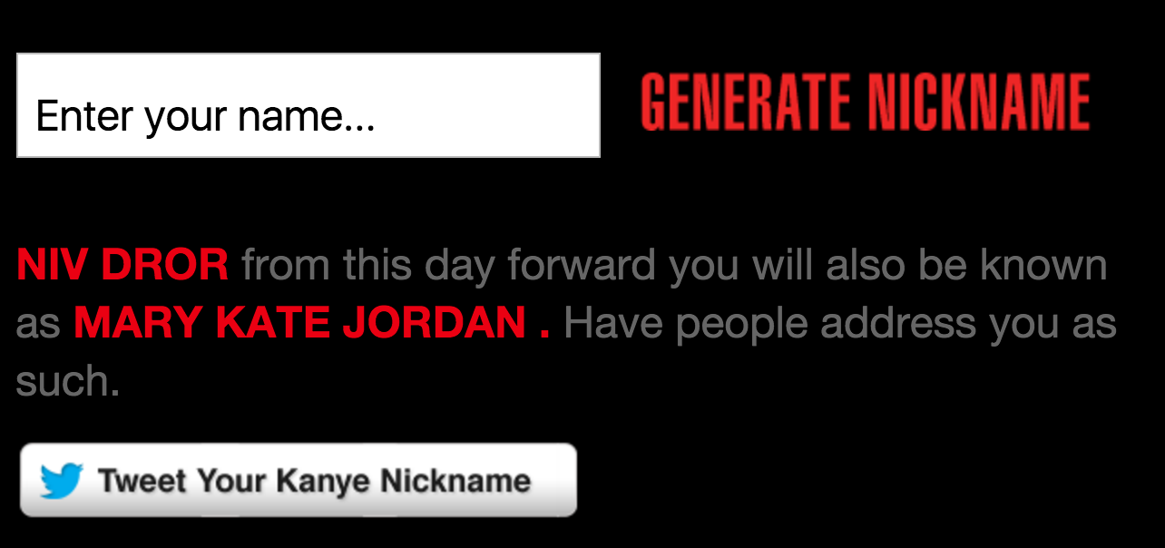 Kanye Nickname Generator gallery image