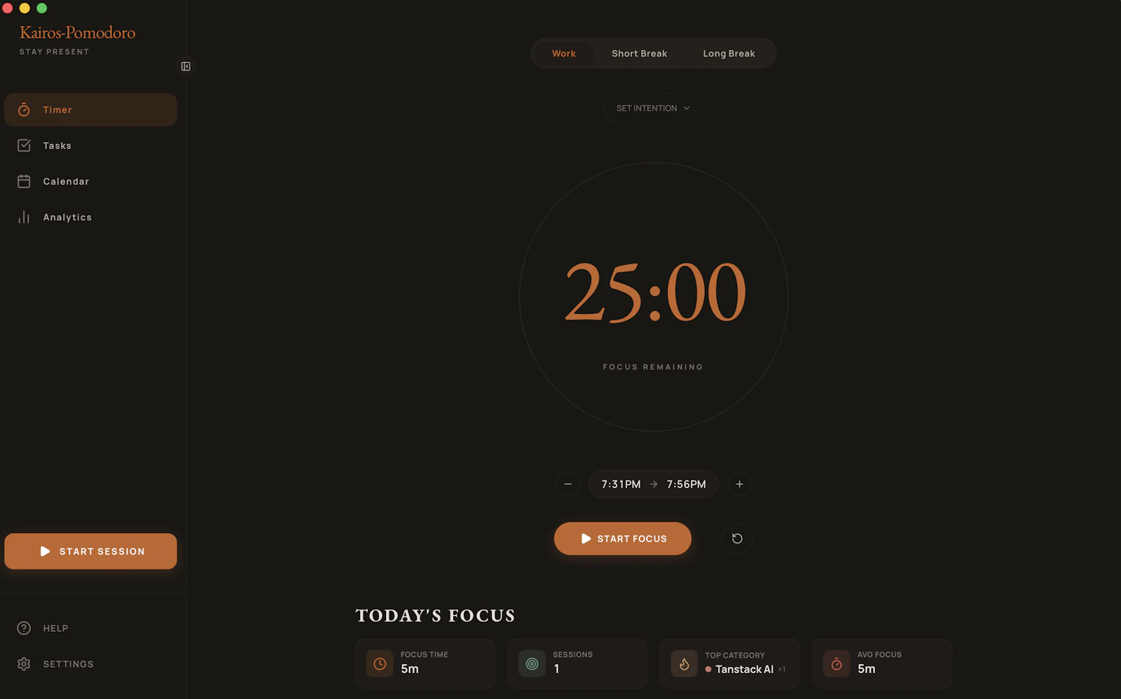 Kairos‑Pomodoro screenshot 3
