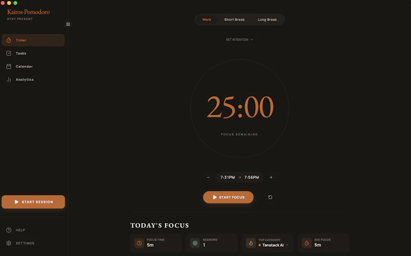 Kairos‑Pomodoro screenshot 3