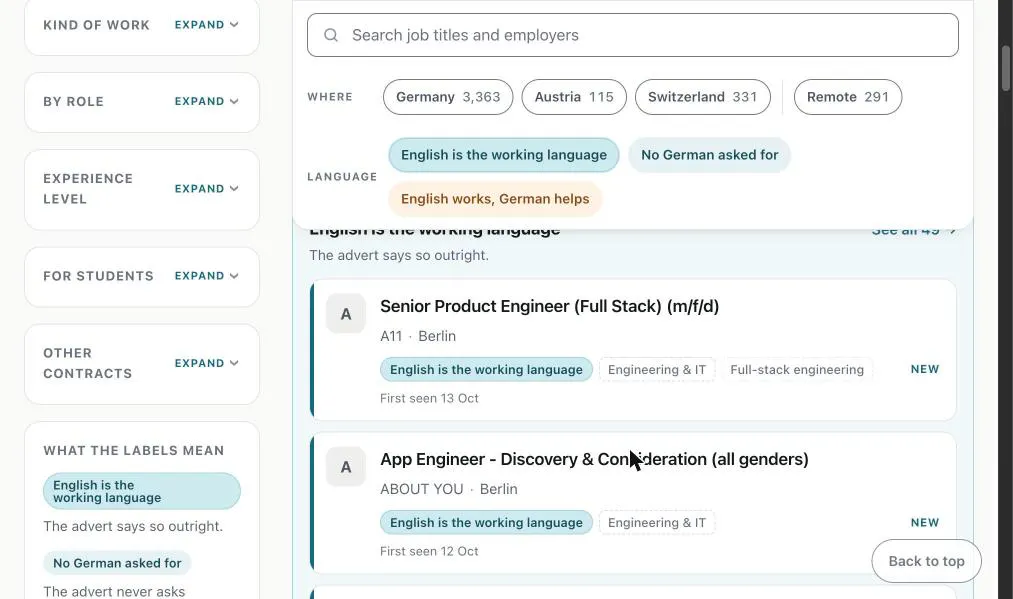 Jobs without German gallery image