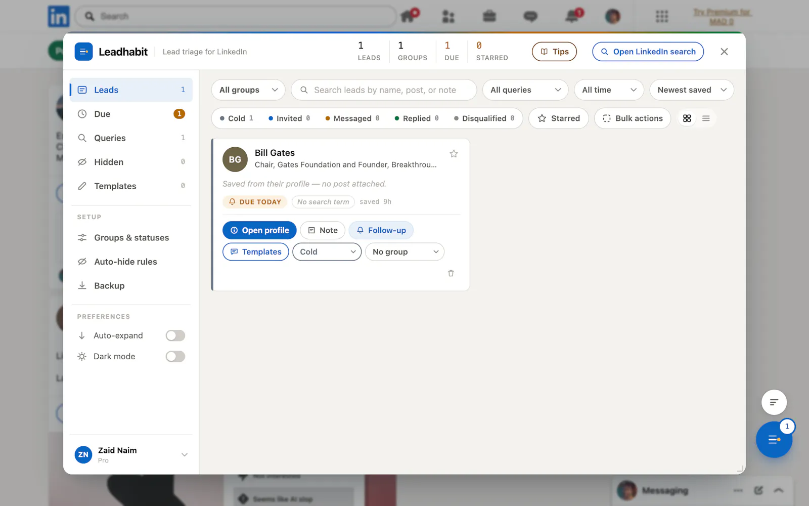 Leadhabit screenshot 2